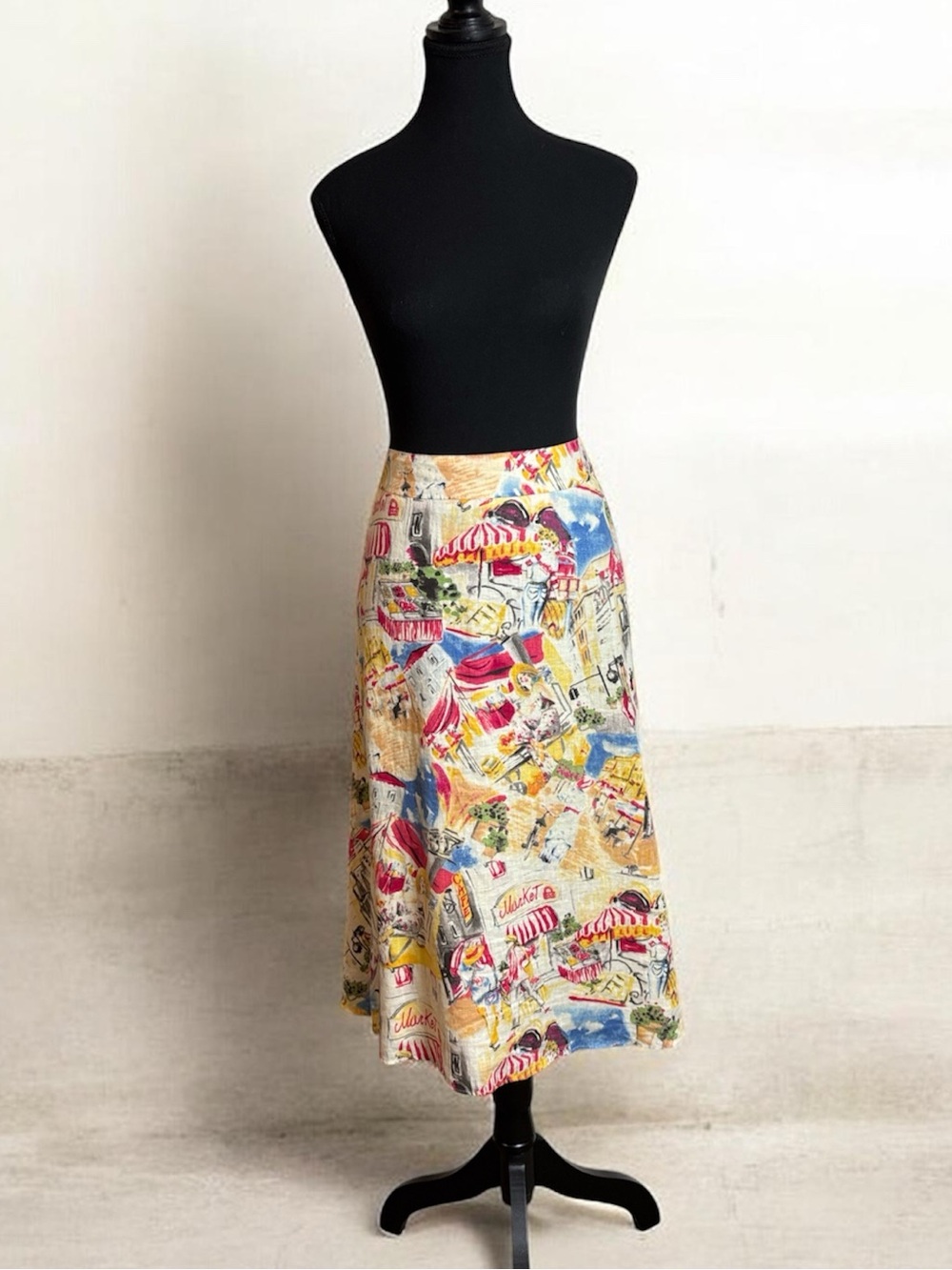 Liz Claiborne Vintage City Printed A-Line Skirt in Multicolour Size 12 Lined